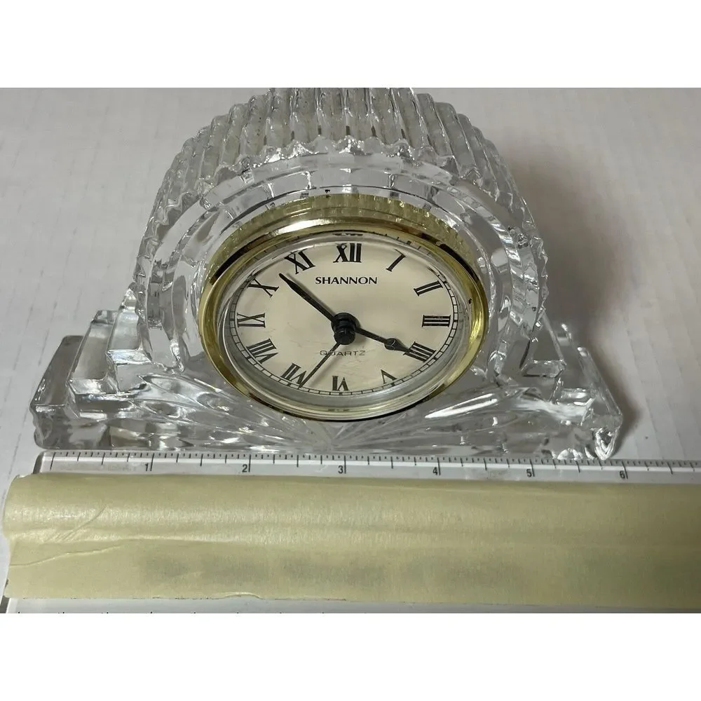 Shannon Crystal Designs Ireland 24% Lead‎ Crystal Shelf Mantel Clock Unadjusted